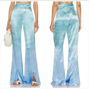NWT Rays for Days pants Satin ombré high waist aqua blue festival ($146) XS L